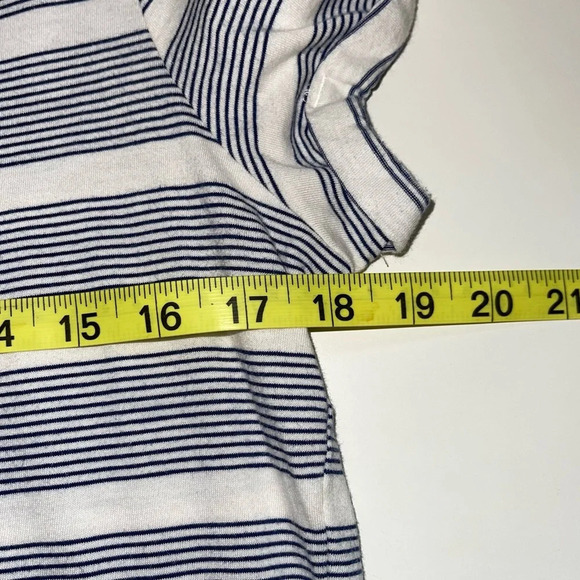 Tommy Hilfiger White & Blue Striped Embroidered Heart Front Tee Medium Women’s - Picture 7 of 11